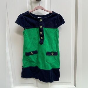 Stylish Green and Navy Kids Dress